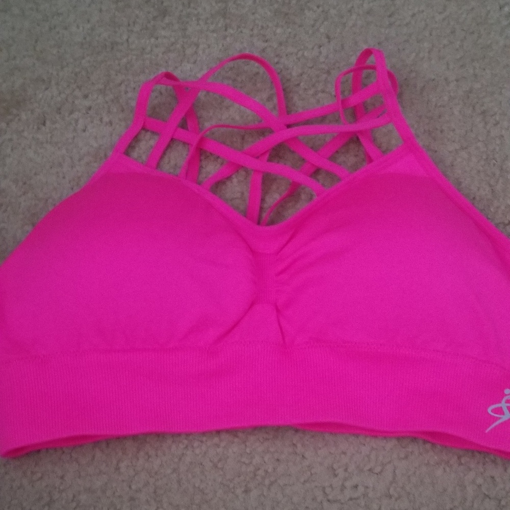 Small pink strappy bralette